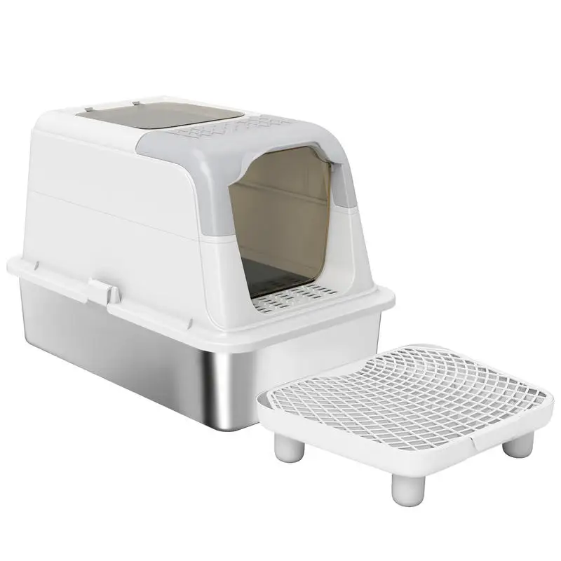 PawHut Extra Large Stainless Steel Litter Box, Enclosed Cat Litter Box with Scoop, Deodorizer Bag, Sand Drop Pedal
PawHut Extra Large Stainless Steel Litter Box, Enclosed Cat Litter Box with Scoop, Deodorizer Bag, Sand Drop Pedal
