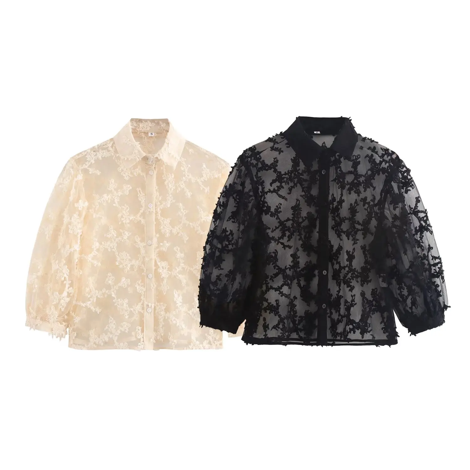 2025 new women's European and American style embossed flower decoration lapel solid color casual short shirt
2025 new women's European and American style embossed flower decoration lapel solid color casual short shirt