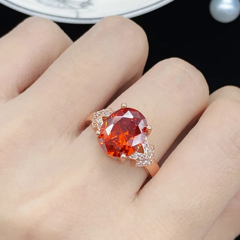 Zircon New Simple Elegant Cluster Inlaid 18K Rose Gold Plated Open Ring for Women
Zircon New Simple Elegant Cluster Inlaid 18K Rose Gold Plated Open Ring for Women