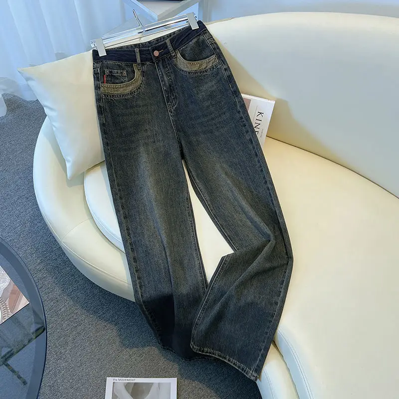 Retro Distred Wide Leg Jeans Straight Cut Loose Fit High Waist Long Pants for Men And Women Spring Autumn Wear Resistant
Retro Distred Wide Leg Jeans Straight Cut Loose Fit High Waist Long Pants for Men And Women Spring Autumn Wear Resistant