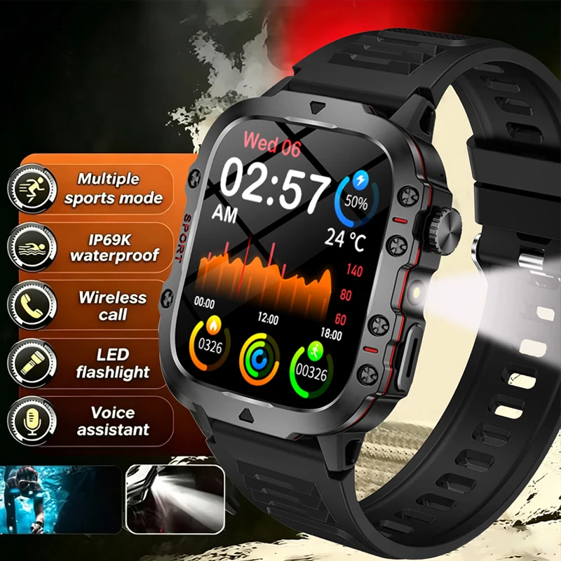 2026 New Military Smart Watch Men IP67 3ATM Outdoor Sports Fitness Tracker Blood Pressure Health Monitor BT Calls GPS Smartwatch
2026 New Military Smart Watch Men IP67 3ATM Outdoor Sports Fitness Tracker Blood Pressure Health Monitor BT Calls GPS Smartwatch
