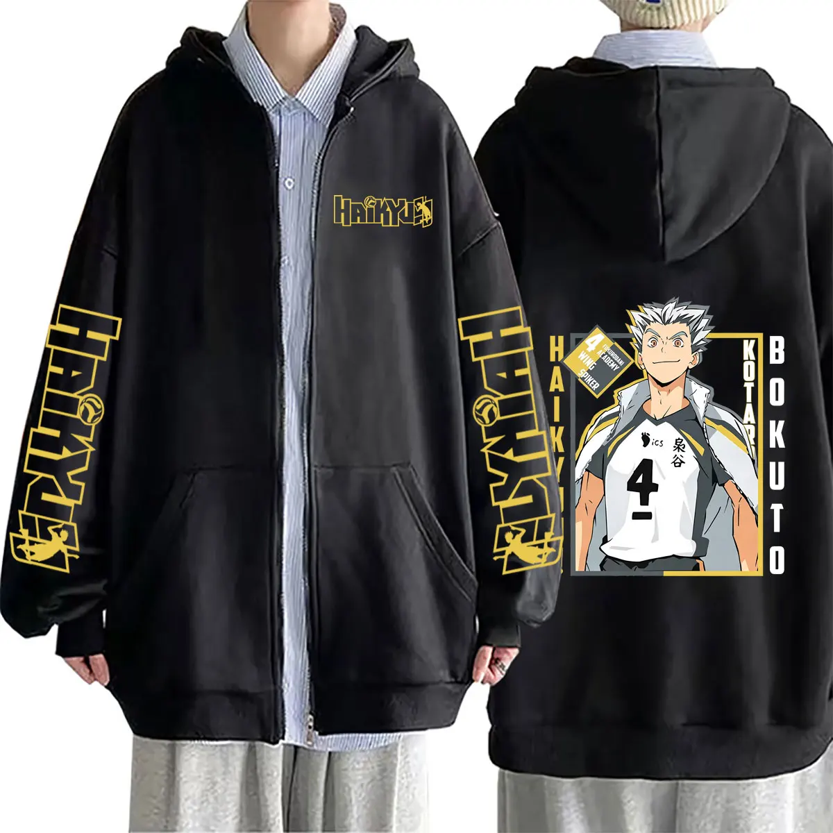 Anime Haikyuu Kotaro Bokuto Zipper Hoodie Male Fashion Casual Oversized Zip Up Hoodies Men Women Vintage Manga Jacket Streetwear
Anime Haikyuu Kotaro Bokuto Zipper Hoodie Male Fashion Casual Oversized Zip Up Hoodies Men Women Vintage Manga Jacket Streetwear