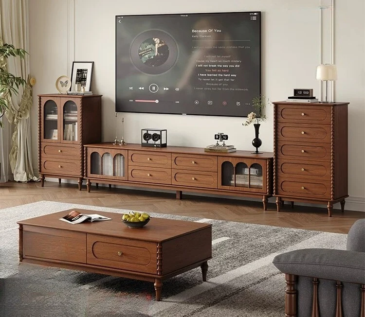 PYJ medieval style living room household storage solid wood coffee table TV cabinet combination
PYJ medieval style living room household storage solid wood coffee table TV cabinet combination