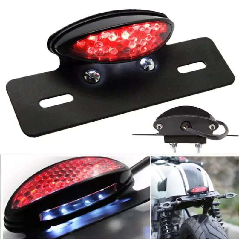 12V Universal Motorcycle LED Brake Taillight Retro Metal Bracket Brake Light with Number Plate Holder Motorcycle Accessories
12V Universal Motorcycle LED Brake Taillight Retro Metal Bracket Brake Light with Number Plate Holder Motorcycle Accessories
