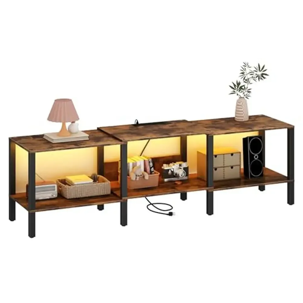 TV Media Console with RGB LED Strip and Power Outlet 32-75 inch TVs Industrial Style Entertainment Center with Storage Space
TV Media Console with RGB LED Strip and Power Outlet 32-75 inch TVs Industrial Style Entertainment Center with Storage Space