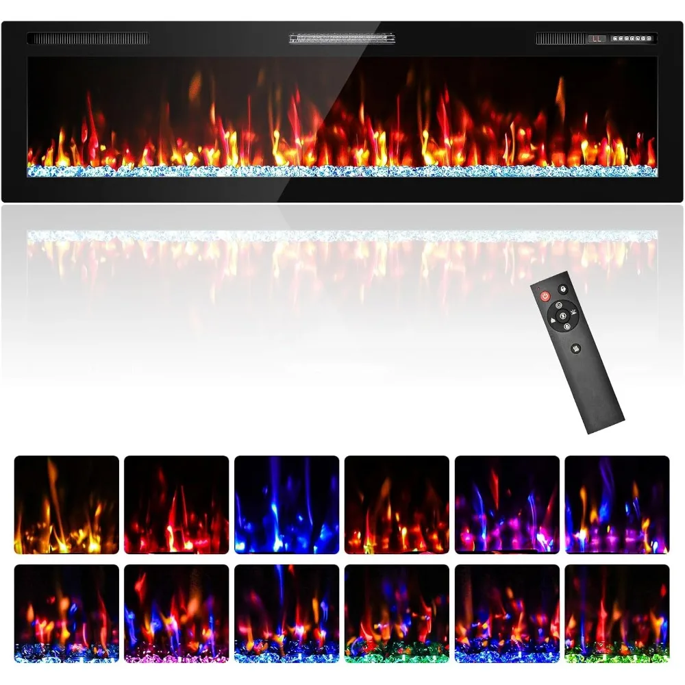 68" Electric Fireplace Recessed Wall Mounted Wide Screen Ultra Narrow Bezel Frame HD Flame Fire Places Heater with Remote Contro
68" Electric Fireplace Recessed Wall Mounted Wide Screen Ultra Narrow Bezel Frame HD Flame Fire Places Heater with Remote Contro