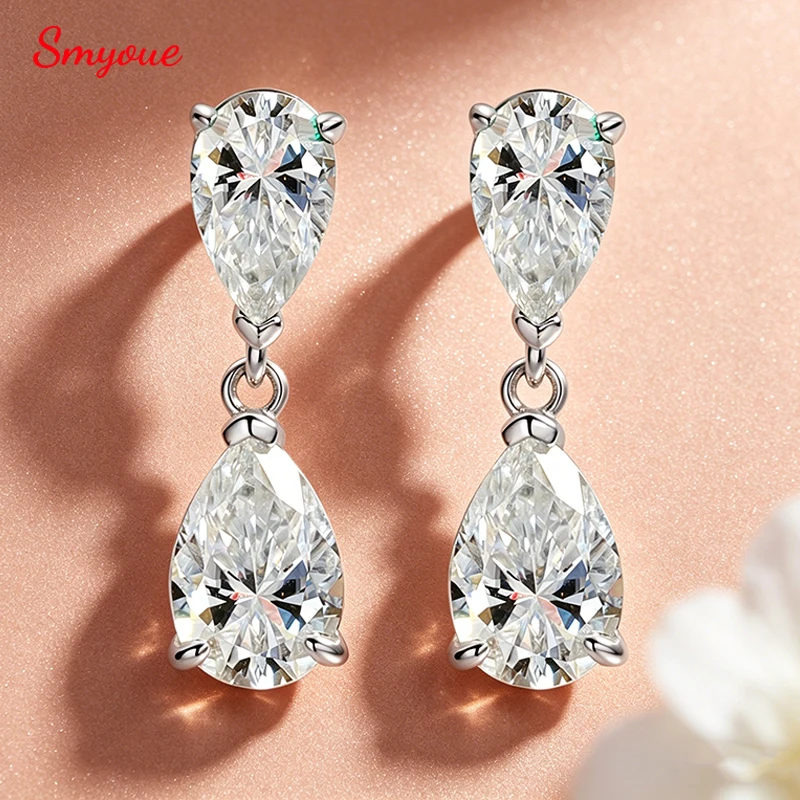 Smyoue Double Water Drop All Moissanite Drop Earrings for Women Pear Cut Classic Wedding Bridal Jewelry S925 Sterling Silver
Smyoue Double Water Drop All Moissanite Drop Earrings for Women Pear Cut Classic Wedding Bridal Jewelry S925 Sterling Silver
