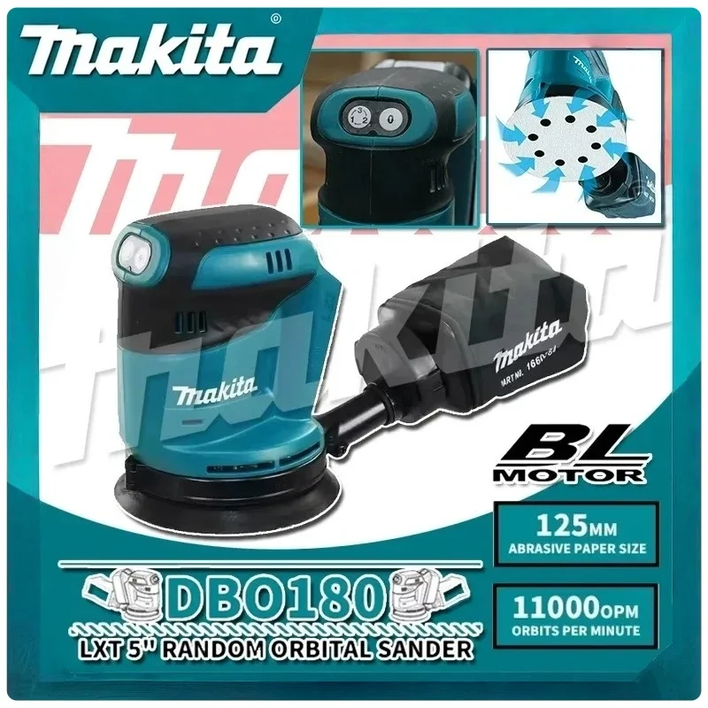 Аккумуляторная эксцентриковая шлифовальная машина Makita DBO180Z 18В, литий-ионная, для шлифовки дерева, полировки и обработки шпатлевки
Аккумуляторная эксцентриковая шлифовальная машина Makita DBO180Z 18В, литий-ионная, для шлифовки дерева, полировки и обработки шпатлевки