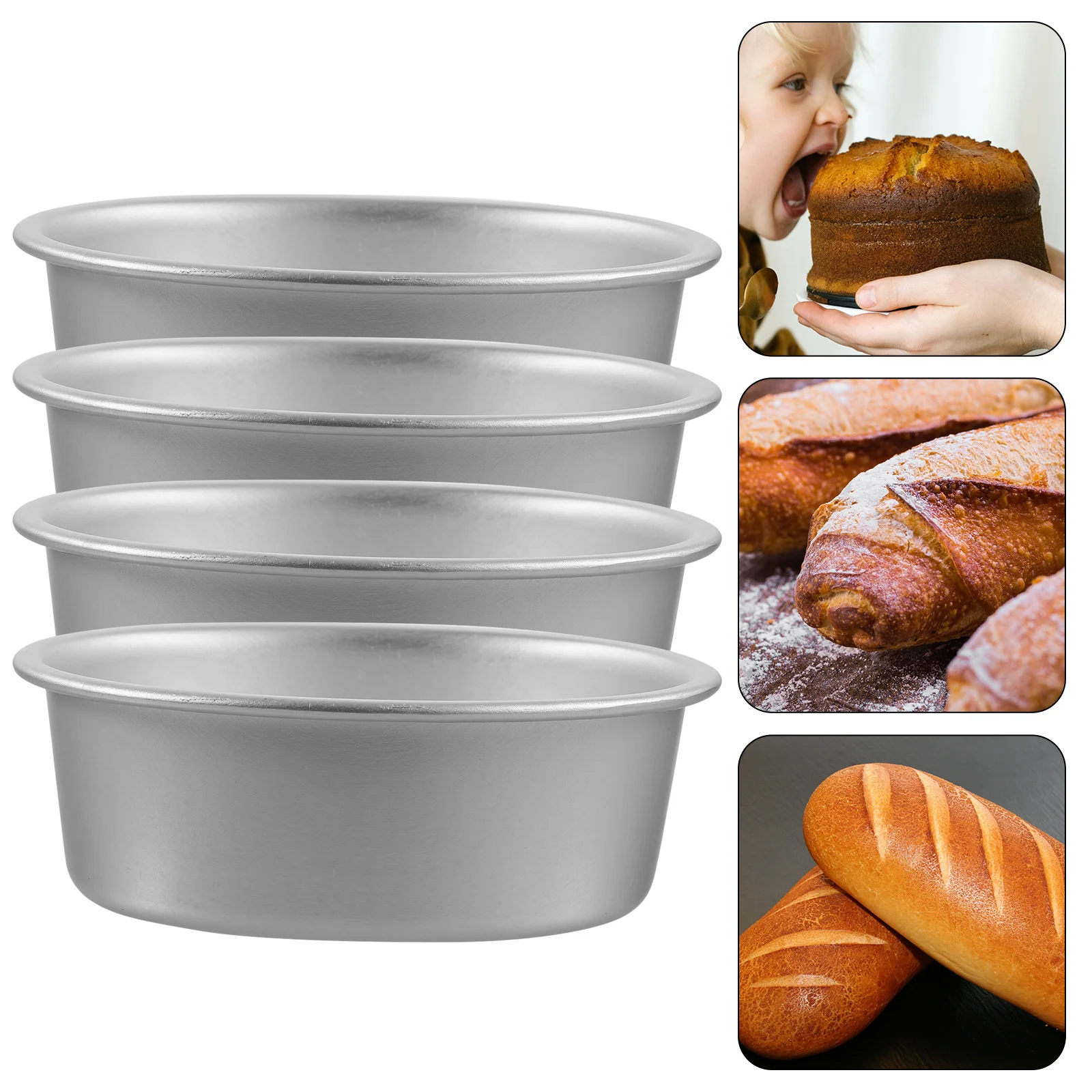 4 Pcs Cake Mold Aluminum Pan Pansoval Baking Molder Alloy Bakeware Silver Molds for Oven
4 Pcs Cake Mold Aluminum Pan Pansoval Baking Molder Alloy Bakeware Silver Molds for Oven