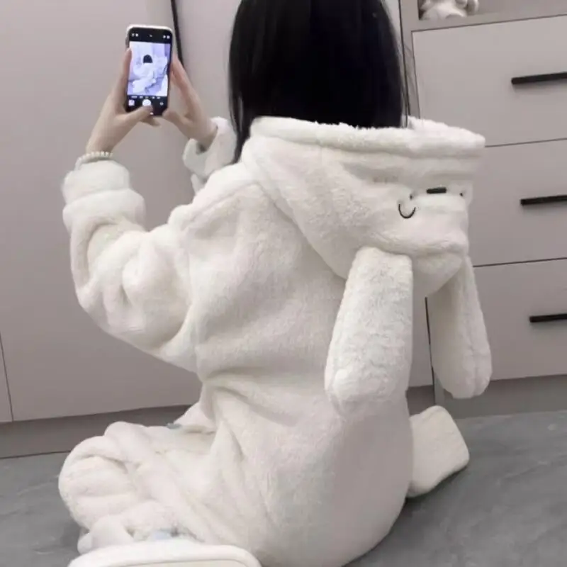 Cartoon Conjoined Pajamas Autumn Winter Girl Cute New Sleepwear Woman Keep Warm Homewear Coral Fleece Student Thicken Nightwear
Cartoon Conjoined Pajamas Autumn Winter Girl Cute New Sleepwear Woman Keep Warm Homewear Coral Fleece Student Thicken Nightwear