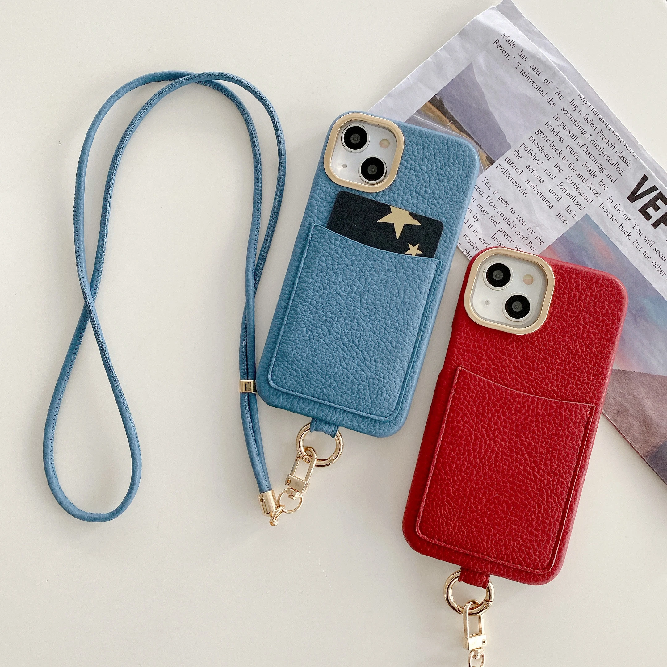 Lanyard Crossbody Pebble Leather Card Holder Phone Case For iPhone15 14 13 12 11ProMax 15 14Plus Protective cover
Lanyard Crossbody Pebble Leather Card Holder Phone Case For iPhone15 14 13 12 11ProMax 15 14Plus Protective cover