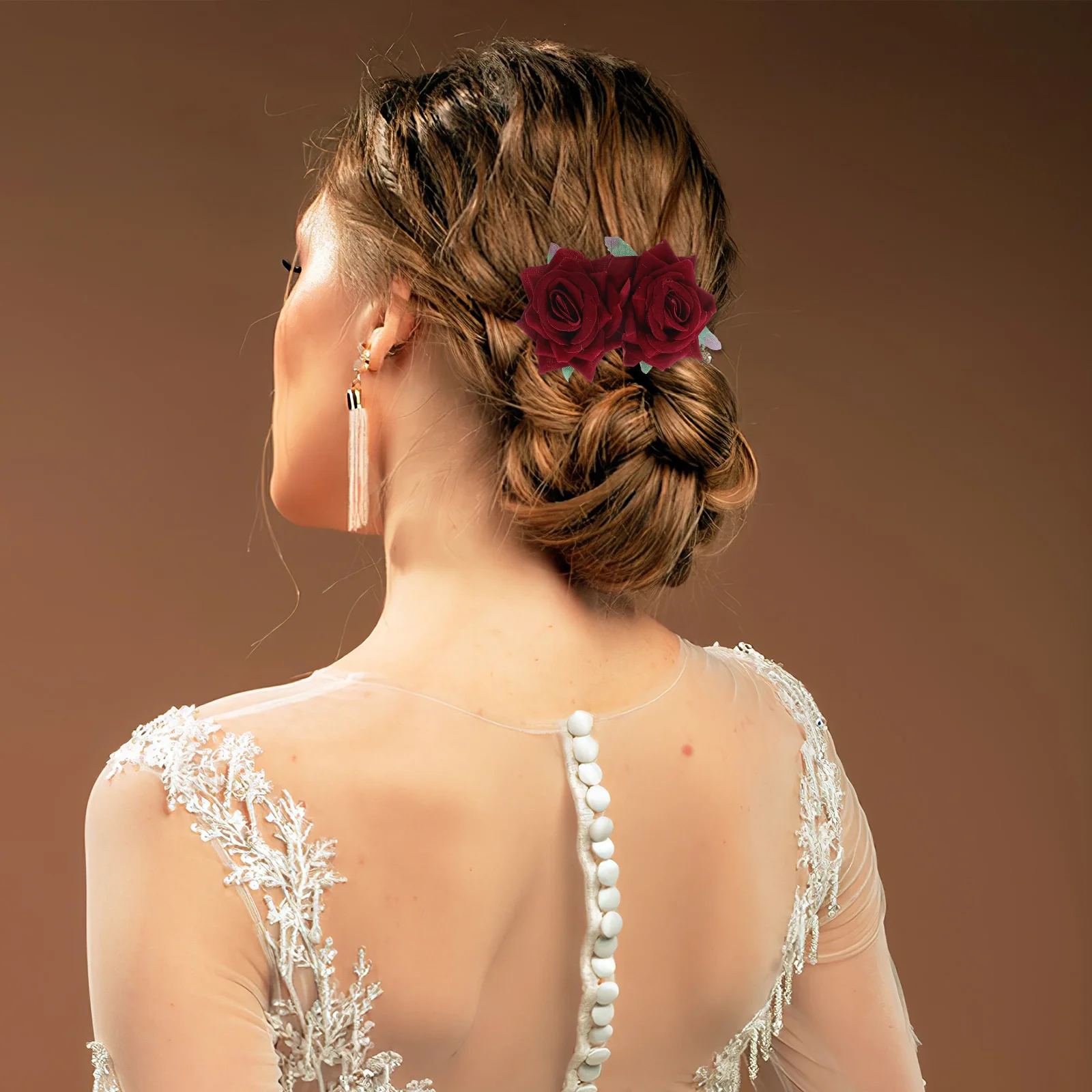 Floral Hair Comb with Rose Design Women's Elegant Hair Accessory Wine Red for Bridal Wedding and Pool Party Styling
Floral Hair Comb with Rose Design Women's Elegant Hair Accessory Wine Red for Bridal Wedding and Pool Party Styling