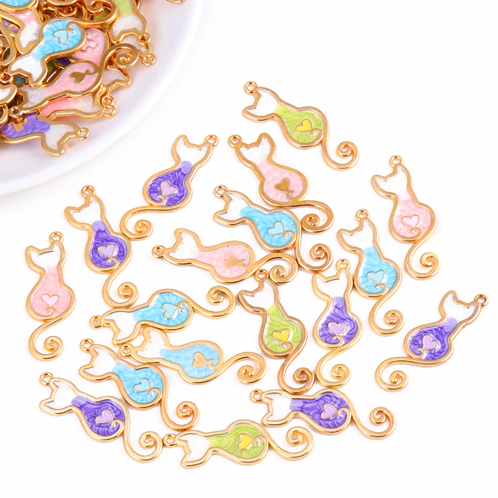 10Pcs/Lot New Cute Alloy Oil Drop Colorful Cat Charms For Jewelry Making Supplies DIY Earrings Necklace Pendants Accessories
10Pcs/Lot New Cute Alloy Oil Drop Colorful Cat Charms For Jewelry Making Supplies DIY Earrings Necklace Pendants Accessories