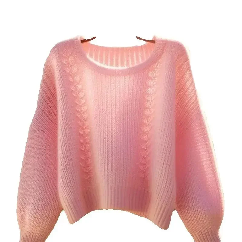 Autumn New Gentle Pink Soft Wool Sweater Women French Loose Knitted Pullover Causal O-neck Cashmere Knitwears
Autumn New Gentle Pink Soft Wool Sweater Women French Loose Knitted Pullover Causal O-neck Cashmere Knitwears