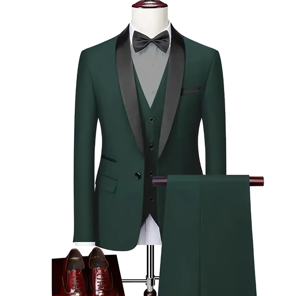 High-end Brand Formal Business Mens Suit Three-piece Groom Wedding Dress Solid Color Suit
High-end Brand Formal Business Mens Suit Three-piece Groom Wedding Dress Solid Color Suit