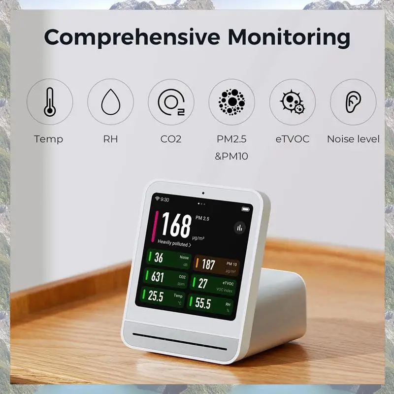 N75R-Air Monitor 2 Smart Home Touch Screen Control Temperature Humidity Sensor CO 2 PM2.5 Detector For Mihome App
N75R-Air Monitor 2 Smart Home Touch Screen Control Temperature Humidity Sensor CO 2 PM2.5 Detector For Mihome App