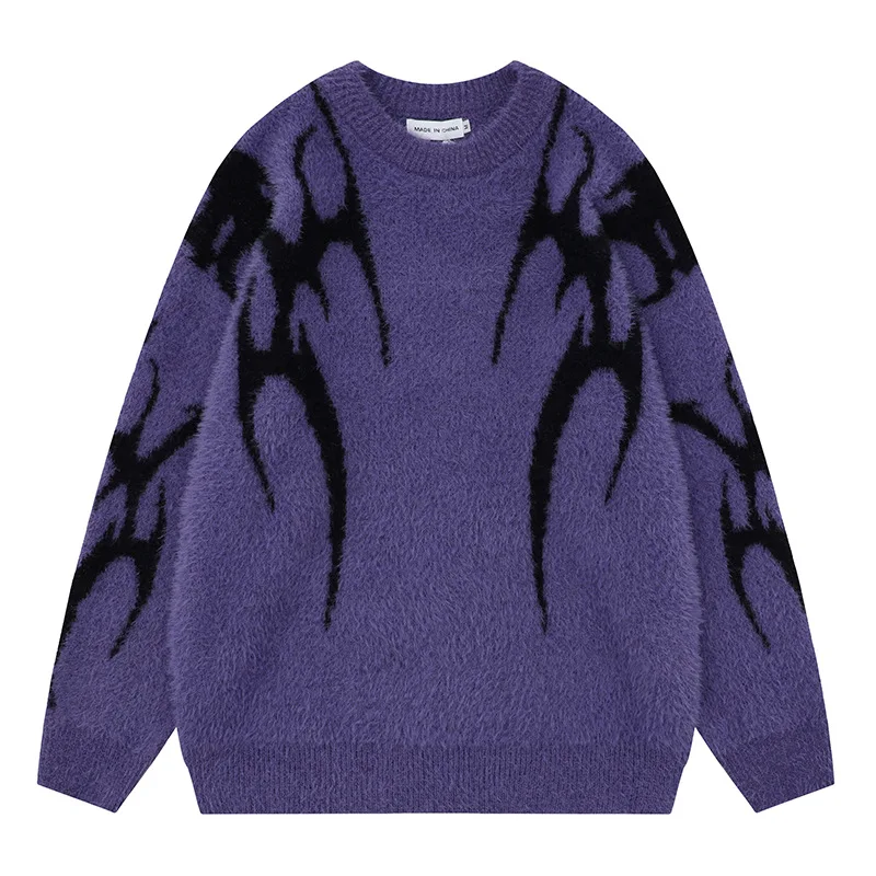 American Contrast Striped Jacquard Imitation Mink Hair Loose High Street Couple Sweater For Men And Women Autumn And Winter
American Contrast Striped Jacquard Imitation Mink Hair Loose High Street Couple Sweater For Men And Women Autumn And Winter