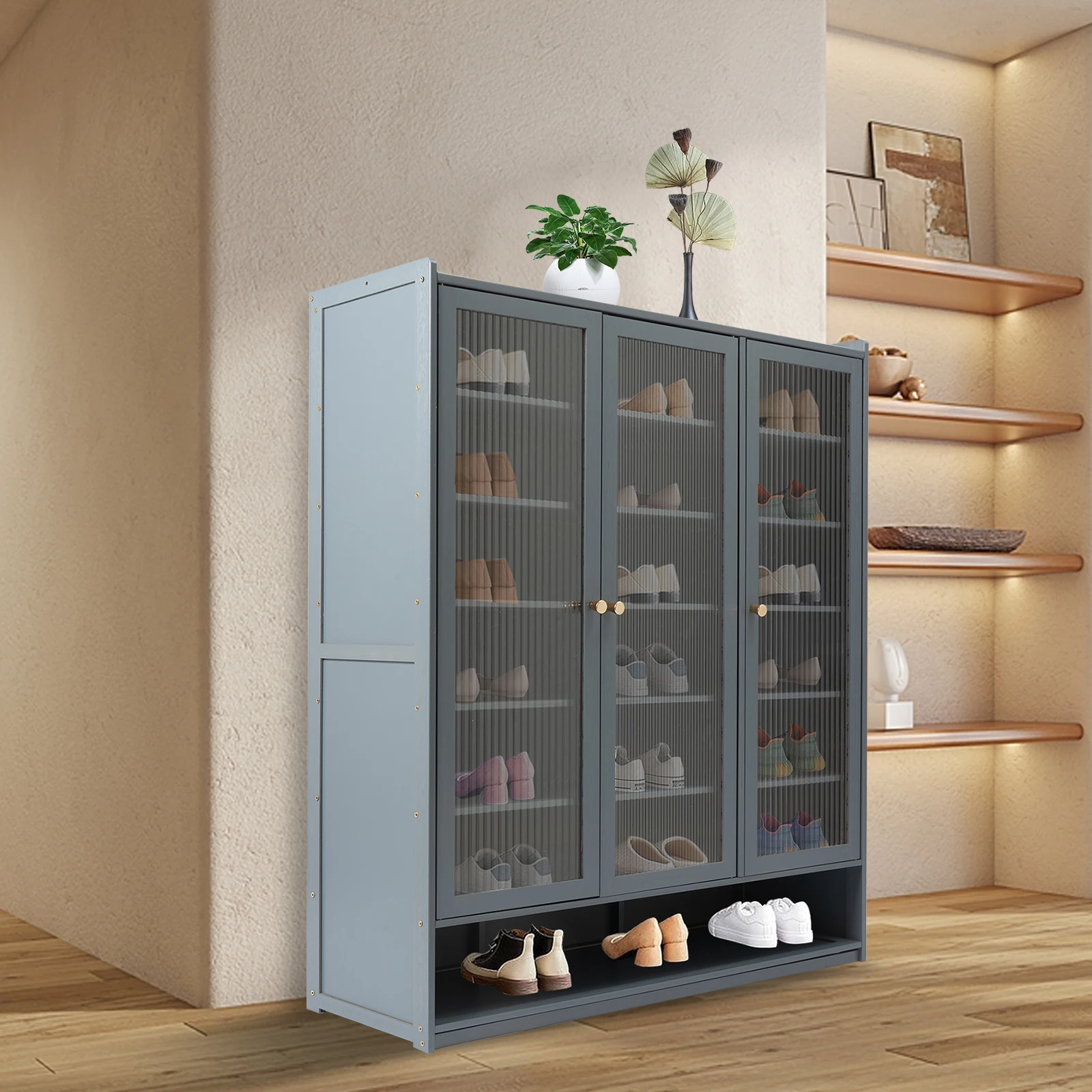 3-door 8-story Fog Blue Shoe Cabinet, Storage Cabinet Suitable for Corridors, Cloakrooms & Living Rooms, Display Storage Holder
3-door 8-story Fog Blue Shoe Cabinet, Storage Cabinet Suitable for Corridors, Cloakrooms & Living Rooms, Display Storage Holder