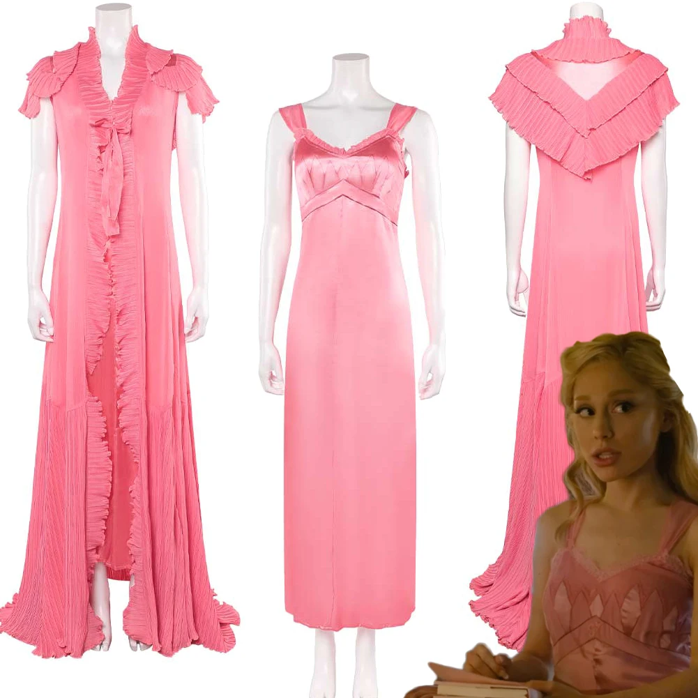 Glinda Movie Wicked 2 Cosplay Pink Dress Costume Nightdress Robe Coat Clothing Set Women Outfits Halloween Carnival Party Suits
Glinda Movie Wicked 2 Cosplay Pink Dress Costume Nightdress Robe Coat Clothing Set Women Outfits Halloween Carnival Party Suits