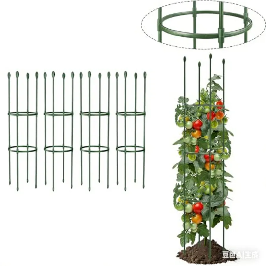 Round Heavy Duty Tomato Cage - 55 Inch Steel Core Plastic Coated Garden Trellis, -Post Rustproof Plant Support for Tomato/Cucum
Round Heavy Duty Tomato Cage - 55 Inch Steel Core Plastic Coated Garden Trellis, -Post Rustproof Plant Support for Tomato/Cucum