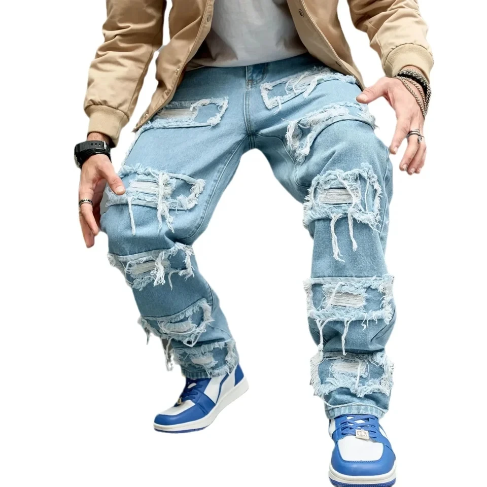 European and American Fashion Youth High Street Trendy Brand Bionic Jeans, Trendy Solid Color Slim-Fit Ripped Stretch Jeans
European and American Fashion Youth High Street Trendy Brand Bionic Jeans, Trendy Solid Color Slim-Fit Ripped Stretch Jeans