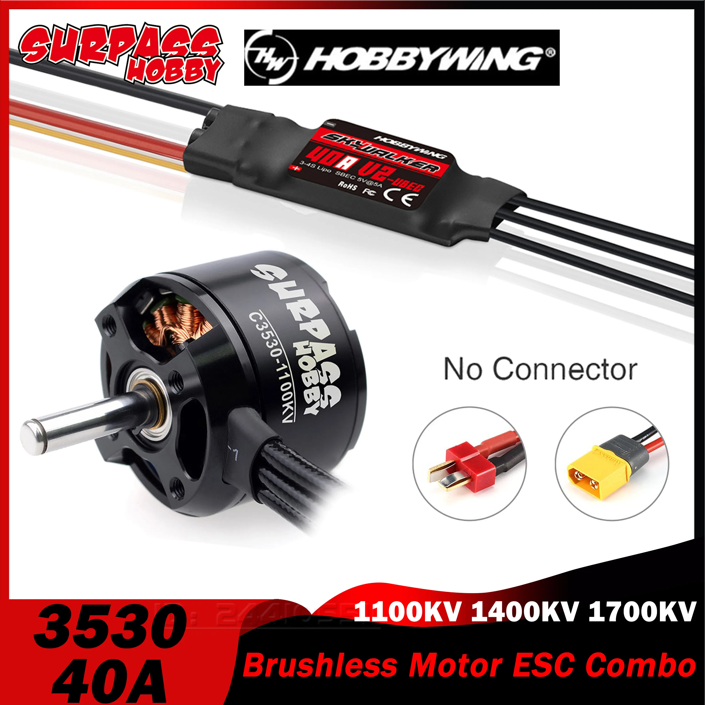 SURPASS HOBBY 3530 Brushless Motor Skywalker 40A ESC UBEC Speed Controler Combo T/XT60 for RC FPV Fixed Wing Plane Drone Part
SURPASS HOBBY 3530 Brushless Motor Skywalker 40A ESC UBEC Speed Controler Combo T/XT60 for RC FPV Fixed Wing Plane Drone Part
