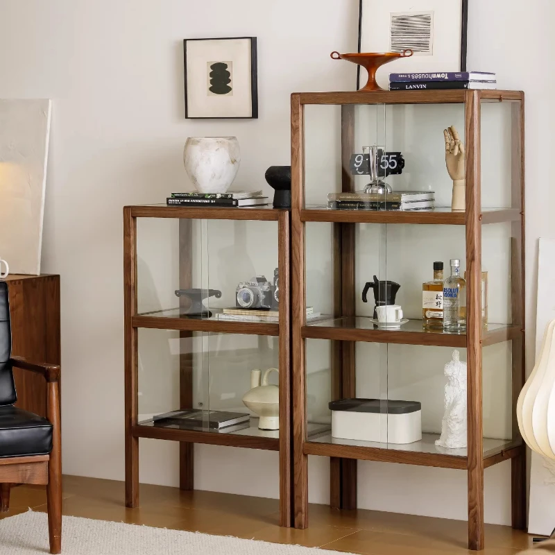 Black walnut wine cabinet All solid wood figure cabinet Living room glass display cabinet Household display
Black walnut wine cabinet All solid wood figure cabinet Living room glass display cabinet Household display