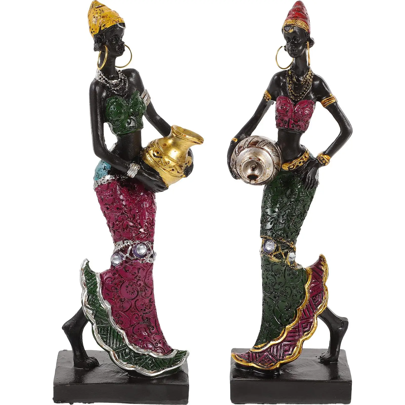 2 Pcs African Lady Artwork Resin Statue Decor Home Office Hotel Figurine African Women Sculpture Decorative Piece
2 Pcs African Lady Artwork Resin Statue Decor Home Office Hotel Figurine African Women Sculpture Decorative Piece