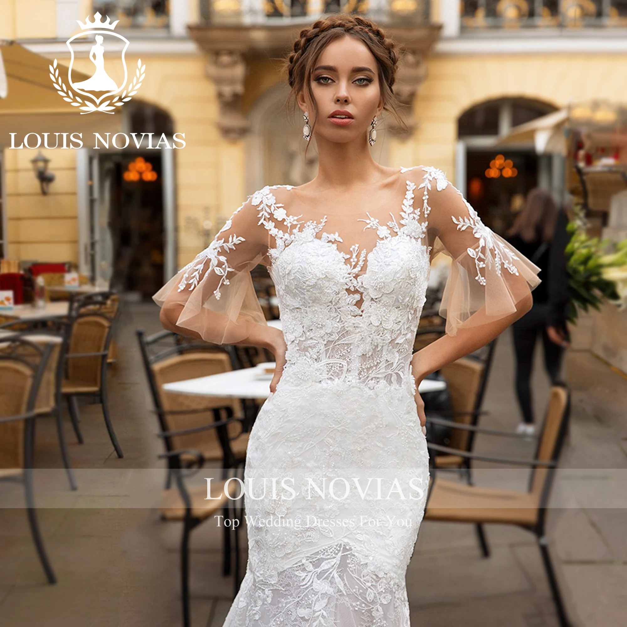 LOUIS NOVIAS Mermaid Flare Sleeve Wedding Dresses For Women Elegan Sweetheart Embroidery Backless Wedding Gown Vestidos De Novia
LOUIS NOVIAS Mermaid Flare Sleeve Wedding Dresses For Women Elegan Sweetheart Embroidery Backless Wedding Gown Vestidos De Novia