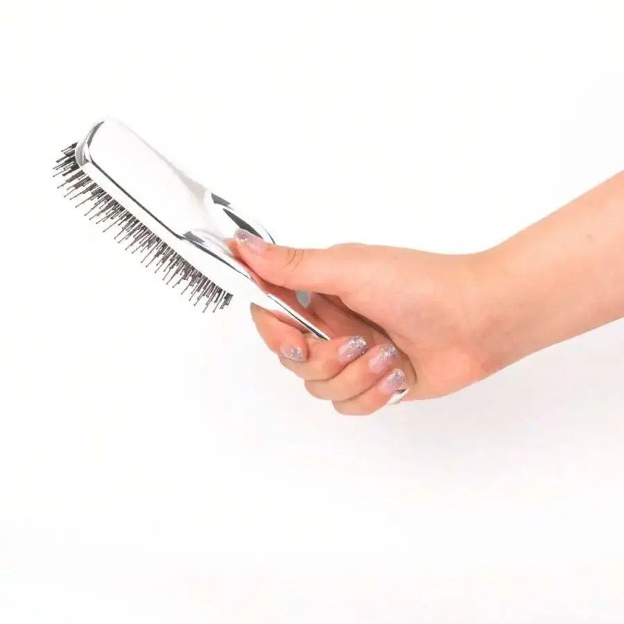 Electroplated ABS Hair Comb With Nylon Bristles For Scalp Massage And Anti Static Styling
Electroplated ABS Hair Comb With Nylon Bristles For Scalp Massage And Anti Static Styling