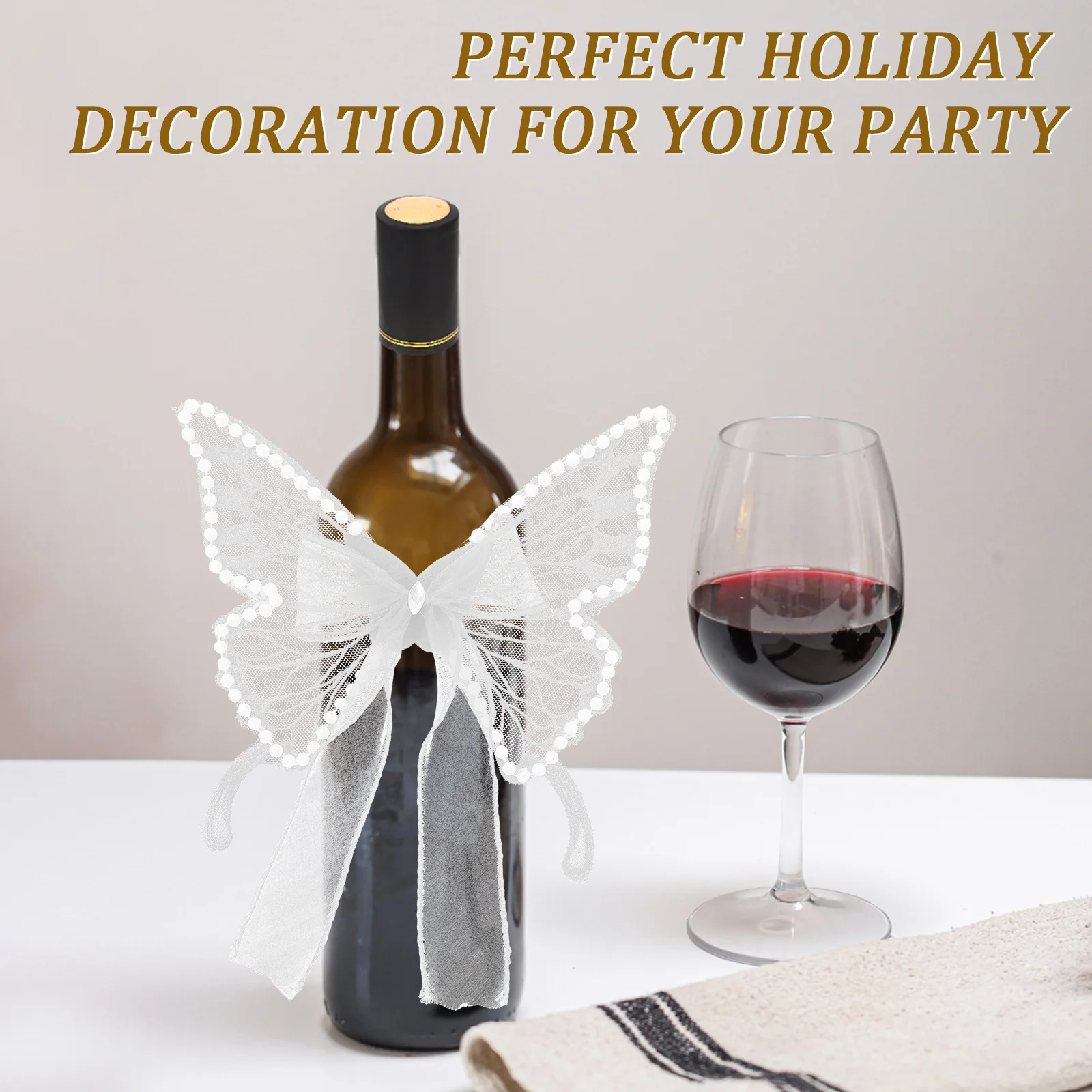 Charming Mini Butterfly Wine Bottle Ornament Handmade Gauze Pearl Decoration for Holiday Party Favors Unique Gift Idea
Charming Mini Butterfly Wine Bottle Ornament Handmade Gauze Pearl Decoration for Holiday Party Favors Unique Gift Idea