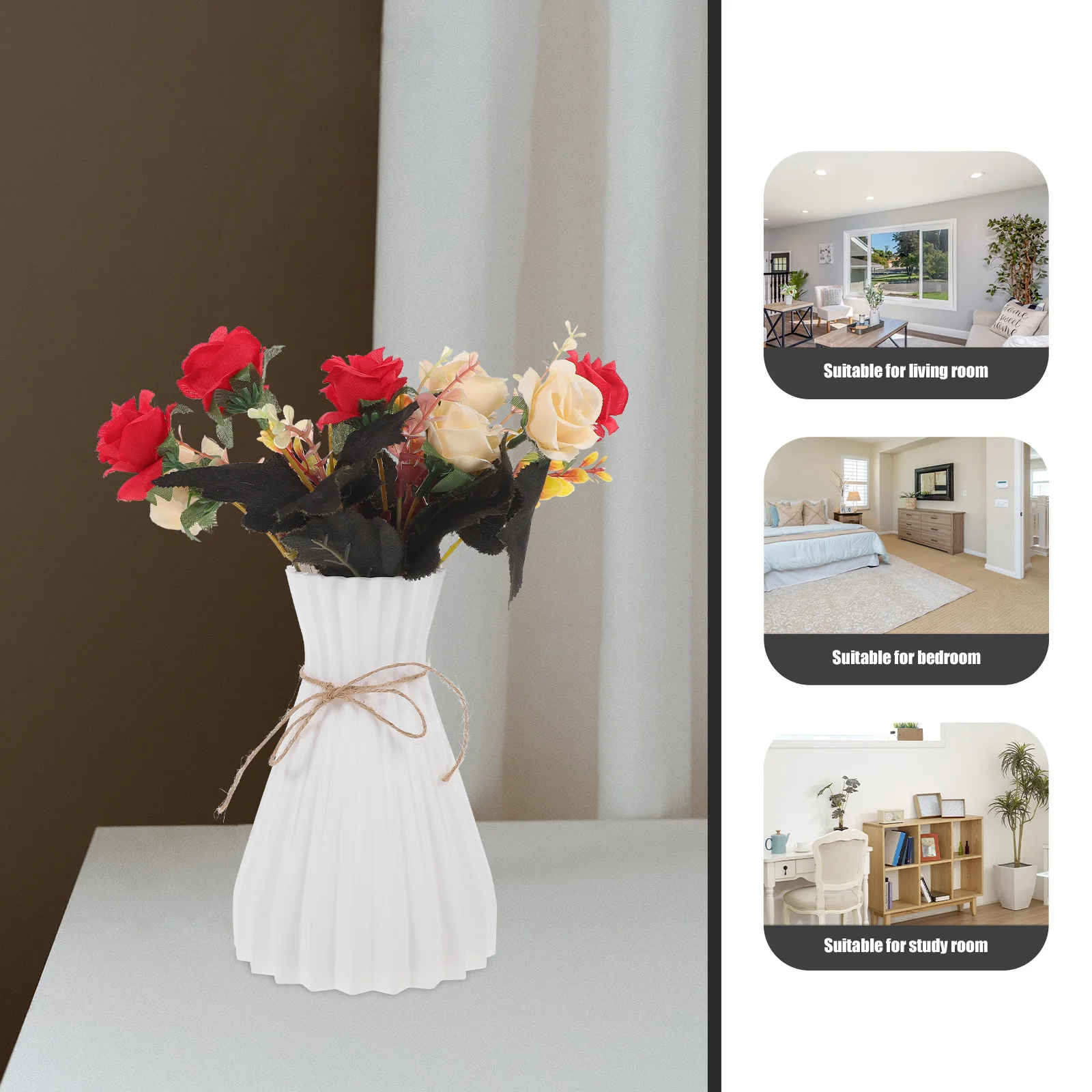 White Flower Vase for Arrangement Multifunctional Decorative Plastic Vase for Home Table Centerpiece Desktop Room Decor Modern
White Flower Vase for Arrangement Multifunctional Decorative Plastic Vase for Home Table Centerpiece Desktop Room Decor Modern