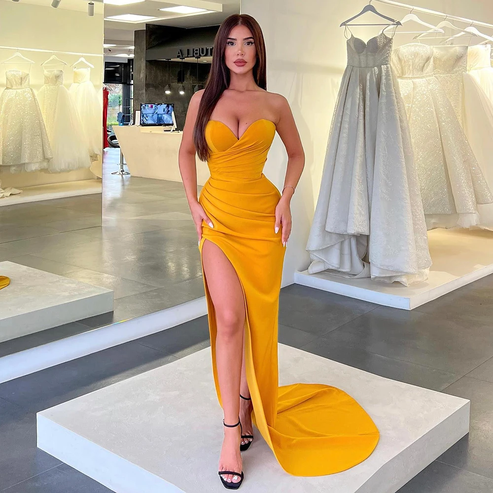 Yipeisha Fashion Sweetheart Mermaid Prom Dresses High Split Evening Gown Customized Pleated Long Graduation Dress
Yipeisha Fashion Sweetheart Mermaid Prom Dresses High Split Evening Gown Customized Pleated Long Graduation Dress