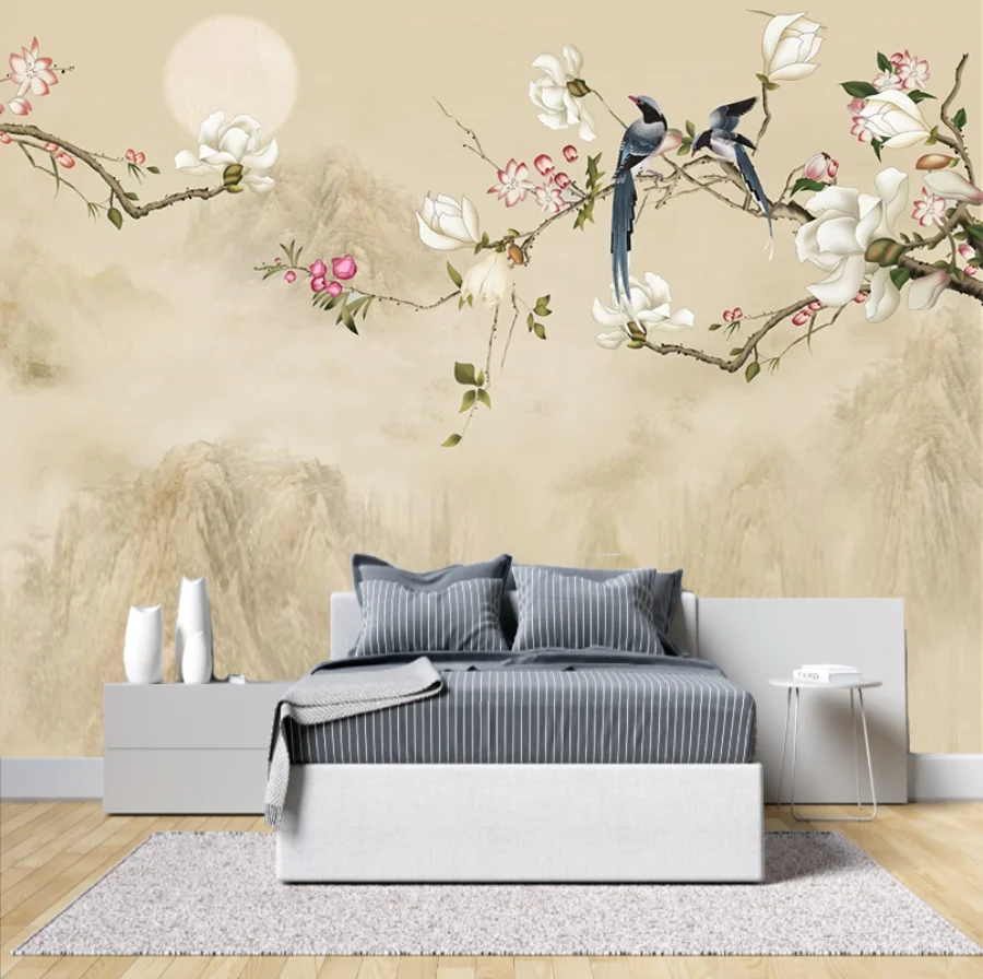 Customized size wallpaper hand-painted peacock flower branch mural home decoration Chinese retro flower animal 3d wallpaper
Customized size wallpaper hand-painted peacock flower branch mural home decoration Chinese retro flower animal 3d wallpaper