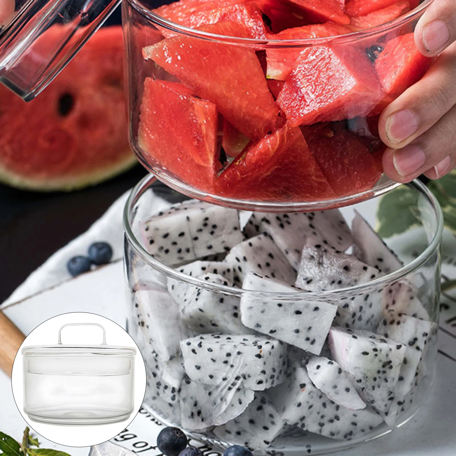 1Pcs Glass Fruit Bowl with Transparent Lid Sturdy Heat Resistant Snack Salad Storage Container for Household Kitchen Tableware
1Pcs Glass Fruit Bowl with Transparent Lid Sturdy Heat Resistant Snack Salad Storage Container for Household Kitchen Tableware