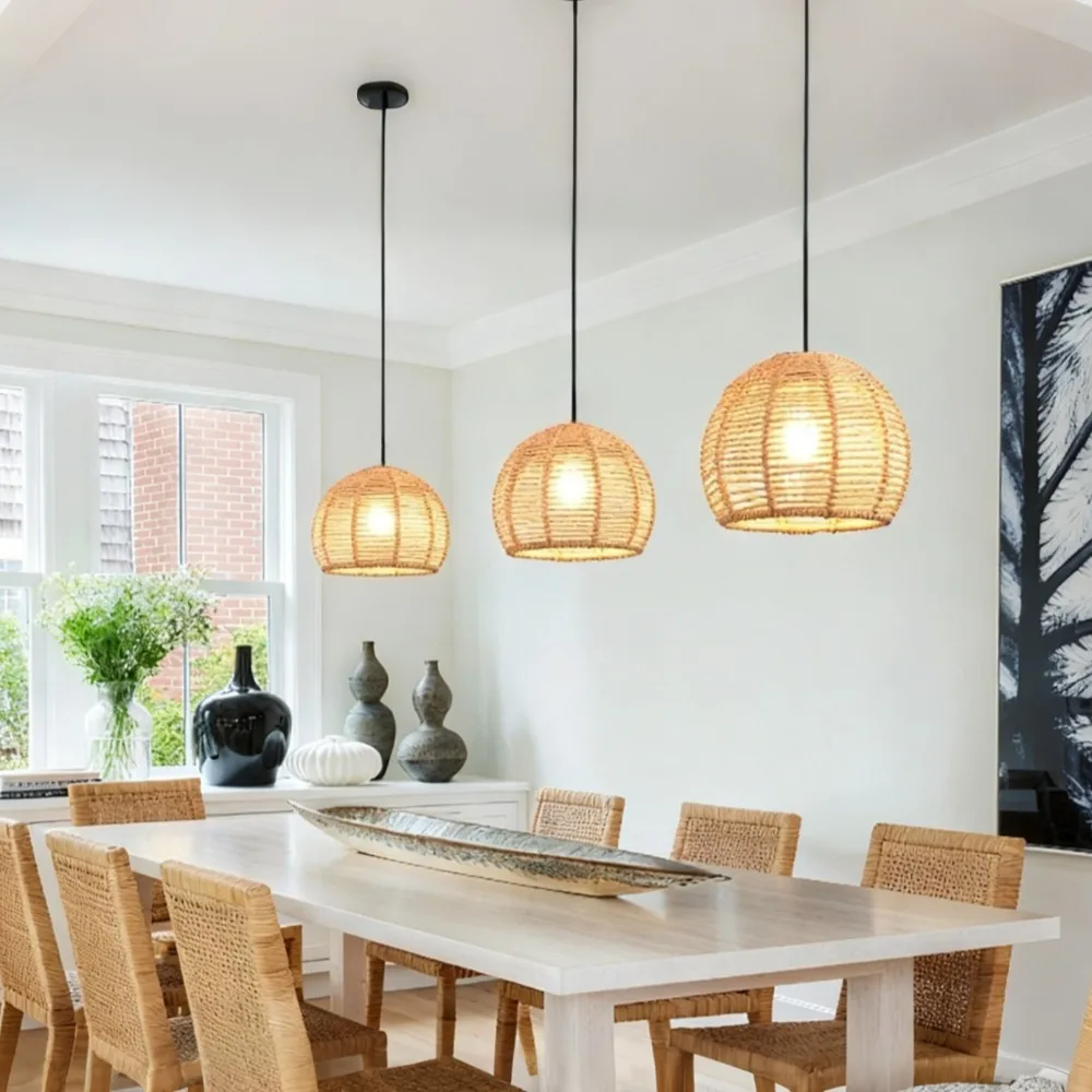 Boho Rattan Pendant Light Wicker Chandelier 20CM Hanging Lamp Farmhouse Pendant Lighting with Hand Woven Wicker Lamp Shade
Boho Rattan Pendant Light Wicker Chandelier 20CM Hanging Lamp Farmhouse Pendant Lighting with Hand Woven Wicker Lamp Shade