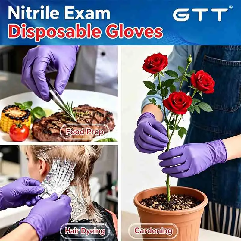 GTT purple nitrile gloves disposable durable 5Mil powder free latex gloves for home cleaning and cleaning, set of 100 pieces
GTT purple nitrile gloves disposable durable 5Mil powder free latex gloves for home cleaning and cleaning, set of 100 pieces