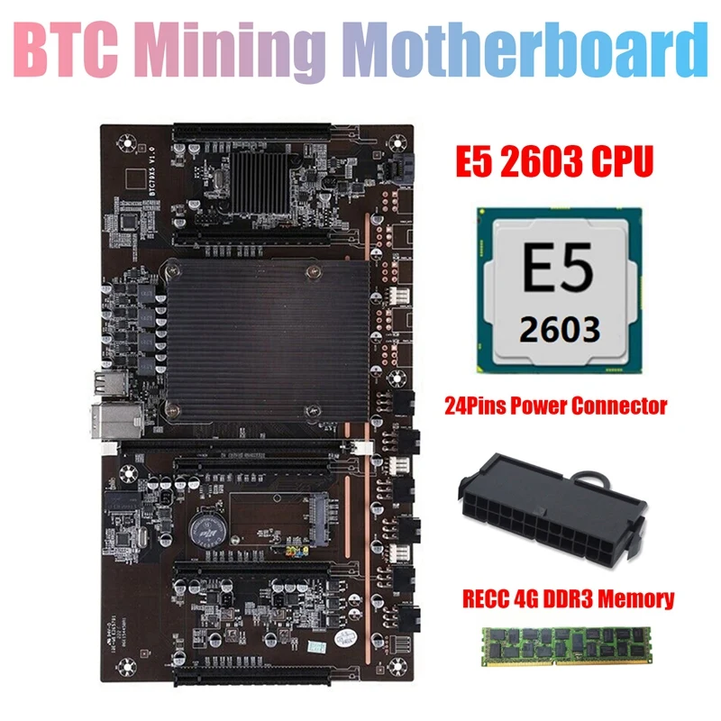 X79 BTC Miner Motherboard With E5 2603 CPU+RECC 4G DDR3 Ram+24 Pins Connector Support 3060 3070 3080 GPU For BTC Mining
X79 BTC Miner Motherboard With E5 2603 CPU+RECC 4G DDR3 Ram+24 Pins Connector Support 3060 3070 3080 GPU For BTC Mining