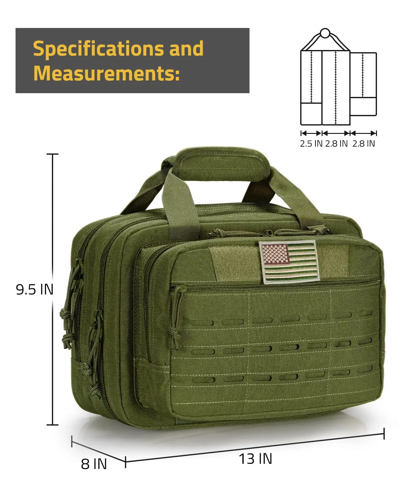 Tactical Range Bag Case Pistol Handgun Hunting Carrying Lockable 3 Compartments For Outdoor Hunting Shooting Range
Tactical Range Bag Case Pistol Handgun Hunting Carrying Lockable 3 Compartments For Outdoor Hunting Shooting Range
