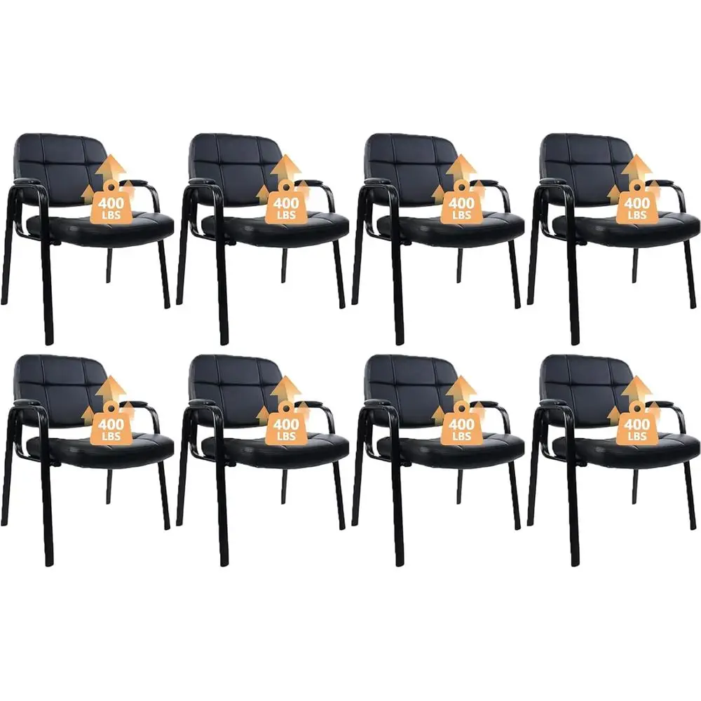 8 Pack Black Comfortable Bonded Leather Waiting Room Chairs with Padded Armrests for Office Lobby and Conference
8 Pack Black Comfortable Bonded Leather Waiting Room Chairs with Padded Armrests for Office Lobby and Conference