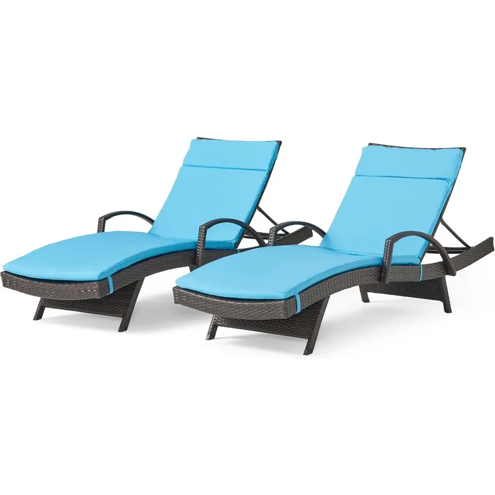 Christopher Knight Home Salem Outdoor Wicker Adjustable Chaise Lounges with Arms, with Cushions, 2-Pcs Set, Multibrown / Blue
Christopher Knight Home Salem Outdoor Wicker Adjustable Chaise Lounges with Arms, with Cushions, 2-Pcs Set, Multibrown / Blue