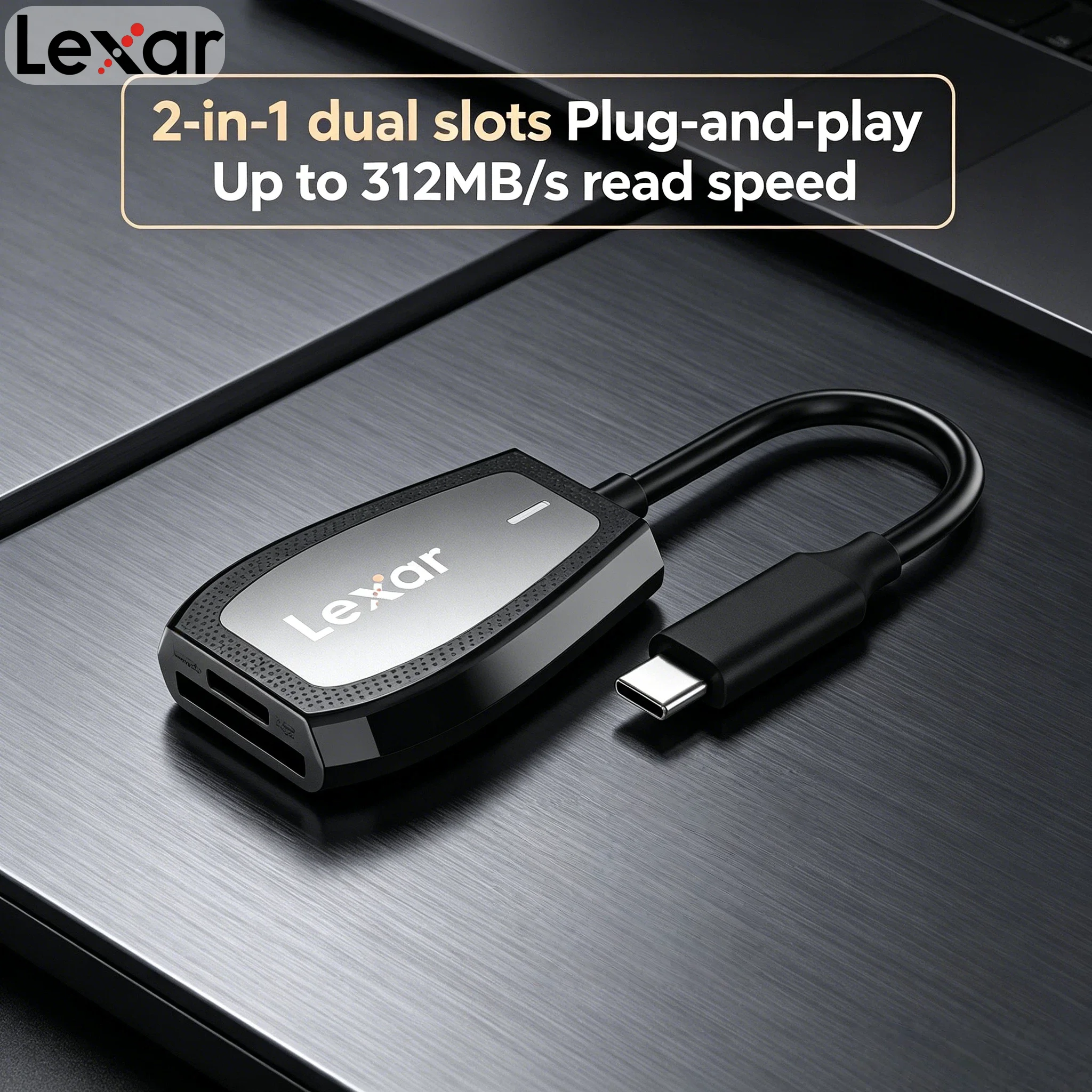 Lexar Professional Dual Slot Card Reader USB 3.2 Type C Supports SD microSD UHS II 312MB/s Read for Laptop Desktop Max Fast
Lexar Professional Dual Slot Card Reader USB 3.2 Type C Supports SD microSD UHS II 312MB/s Read for Laptop Desktop Max Fast