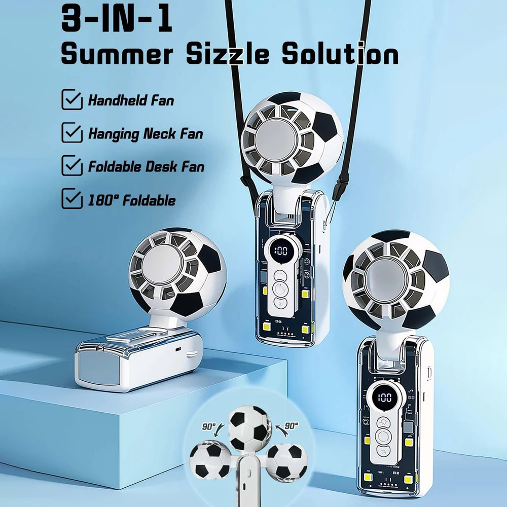 Handheld Fan Canada-Mexico Soccer Theme with 100 Speeds LED Lights Small Portable Turbo Fan with Ice Cooling Wearable Mini Fan
Handheld Fan Canada-Mexico Soccer Theme with 100 Speeds LED Lights Small Portable Turbo Fan with Ice Cooling Wearable Mini Fan
