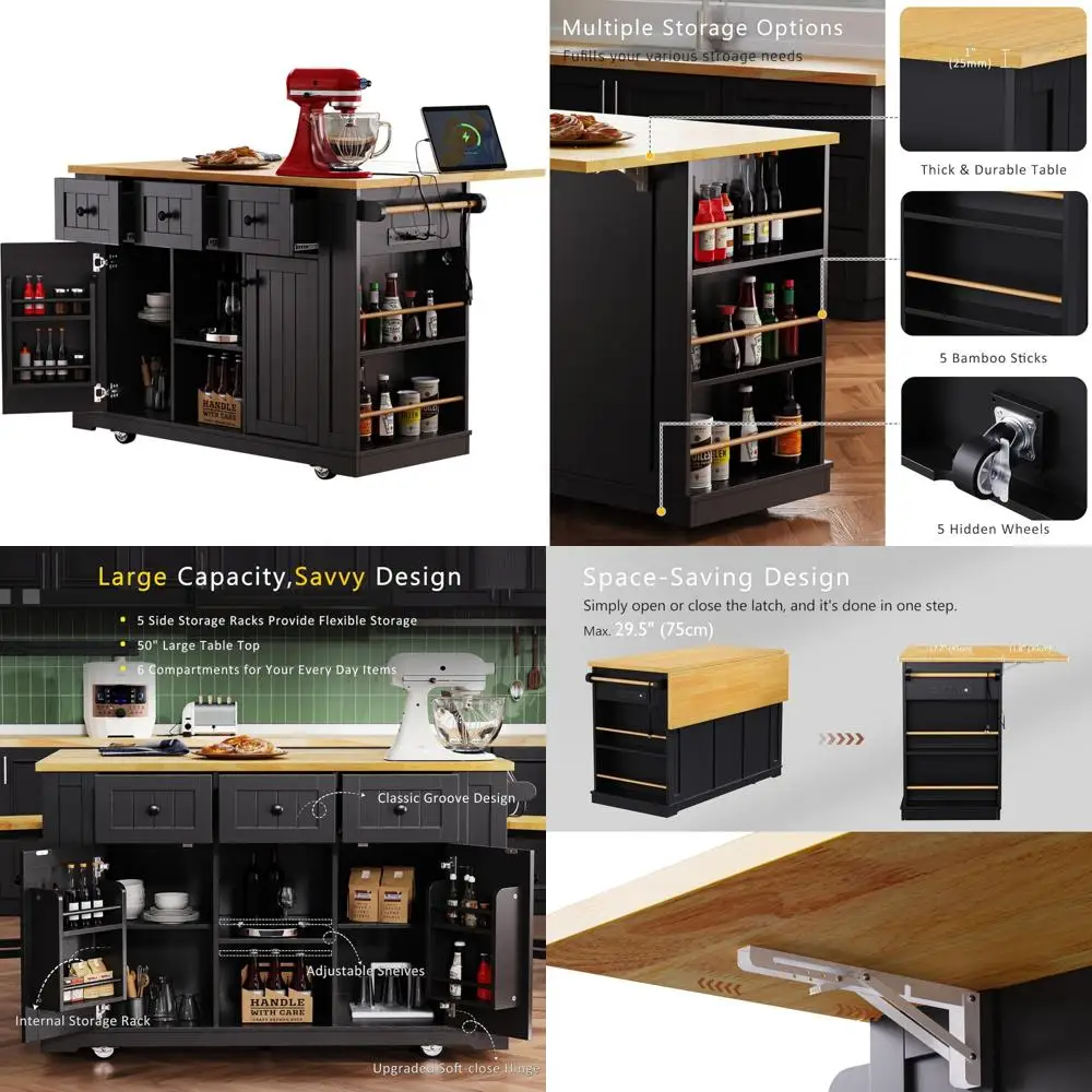 Тележка для кухонного острова с откидным листом, мобильный шкаф для хранения вещей, зарядная станция, полка для специй, вешалка для полотенец - универсальная станция на колесиках
Тележка для кухонного острова с откидным листом, мобильный шкаф для хранения вещей, зарядная станция, полка для специй, вешалка для полотенец - универсальная станция на колесиках