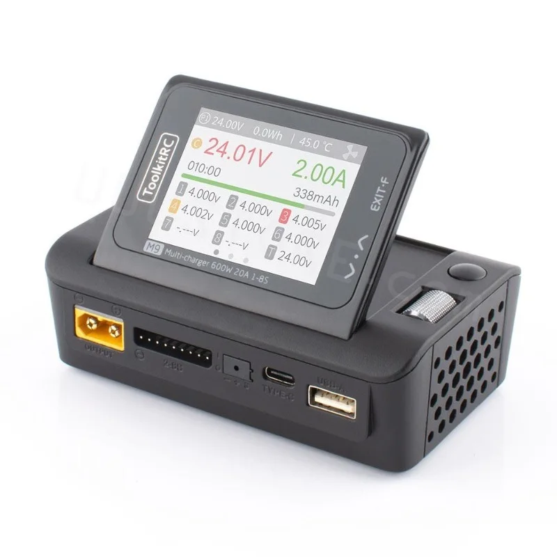 ToolkitRC M9 600W USB Fast Charing DC Smart Charger with Audio Function Adjustable Screen Angle For 1-8S Lipo LiHv LiFe Battery
ToolkitRC M9 600W USB Fast Charing DC Smart Charger with Audio Function Adjustable Screen Angle For 1-8S Lipo LiHv LiFe Battery