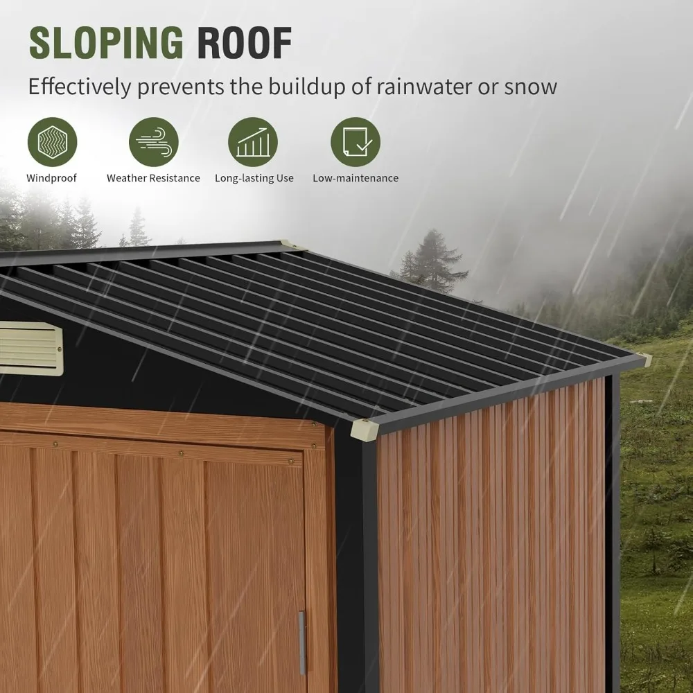 6x4 Ft Outdoor Metal Shed, Storage Garden Shed with Triple Lockable Doors & Vent, Multi-Used Shed for Backyard, Customized
6x4 Ft Outdoor Metal Shed, Storage Garden Shed with Triple Lockable Doors & Vent, Multi-Used Shed for Backyard, Customized