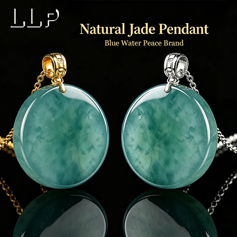 Natural Blue Water Jade Pendant Round Peace Brand Necklace S925 Silver/Gold Plated Chain Luxury Jewelry for Women Gift
Natural Blue Water Jade Pendant Round Peace Brand Necklace S925 Silver/Gold Plated Chain Luxury Jewelry for Women Gift