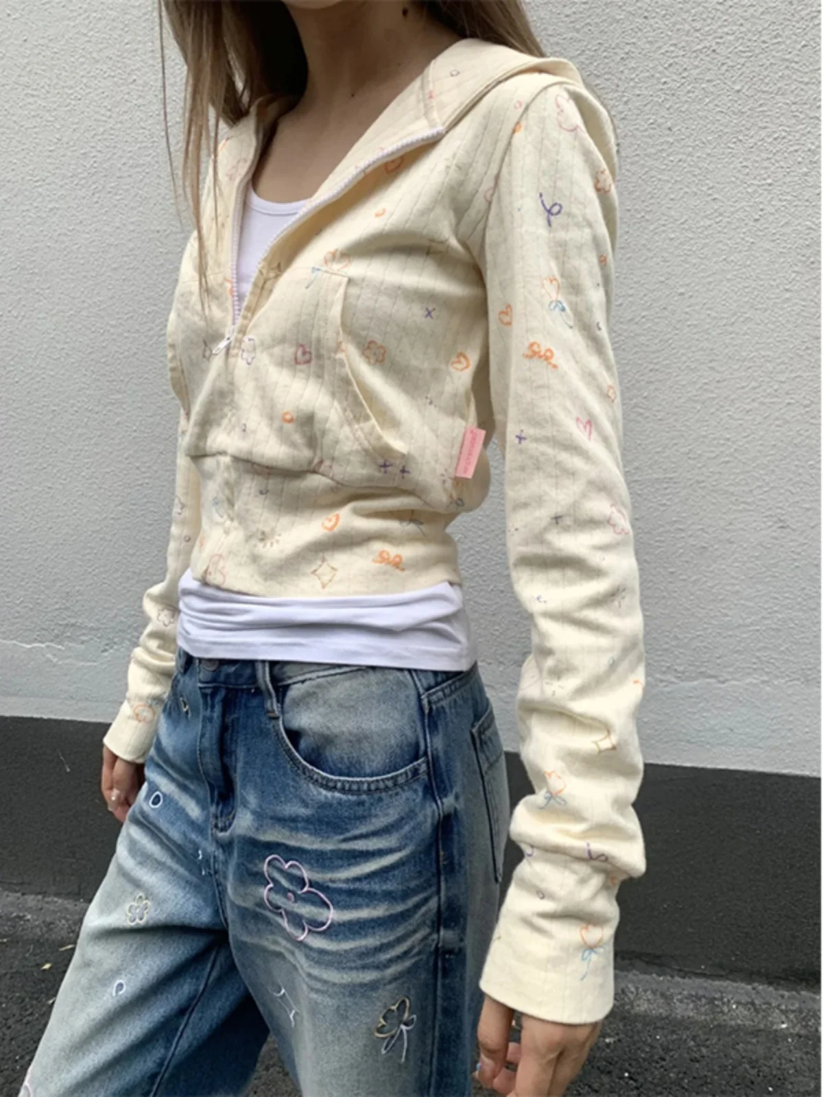 Cute Floral Print ort Svel Hoodie Women's Early Autumn Thin Sweet Sle Jaet Long Sve Top Commute Sle Slim Fit
Cute Floral Print ort Svel Hoodie Women's Early Autumn Thin Sweet Sle Jaet Long Sve Top Commute Sle Slim Fit