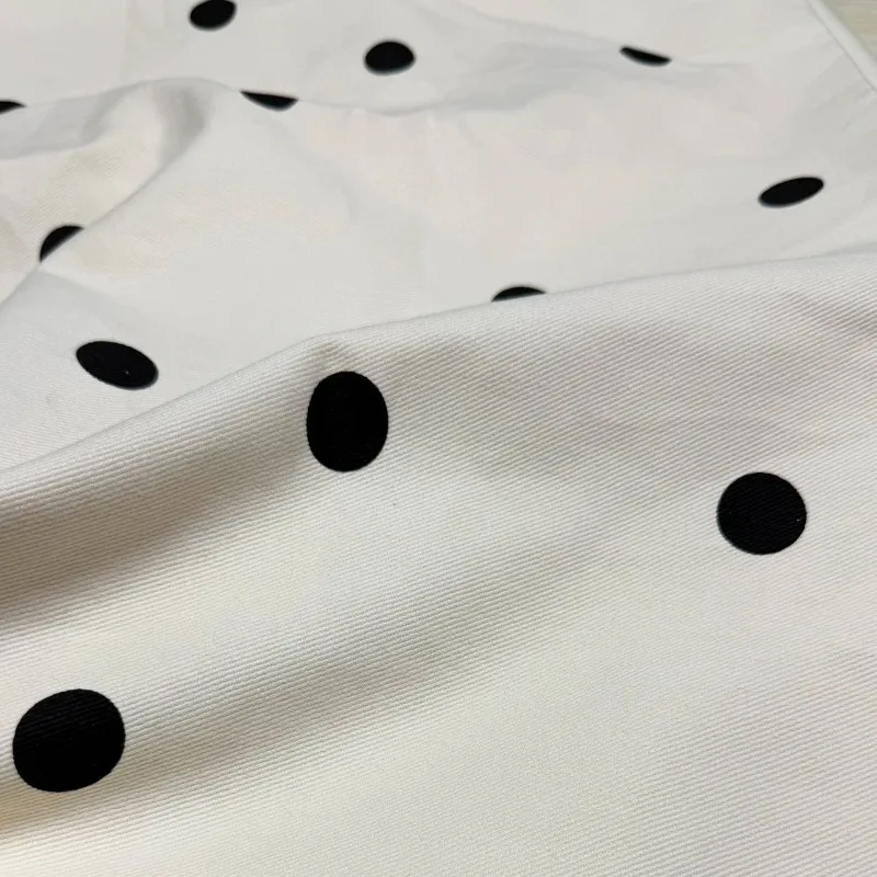 Off White Black Polka Dot Cotton Denim Twill Fabric Structured Crisp for Summer Jacket Vest Pants Skirt DIY Sewing Accessories
Off White Black Polka Dot Cotton Denim Twill Fabric Structured Crisp for Summer Jacket Vest Pants Skirt DIY Sewing Accessories