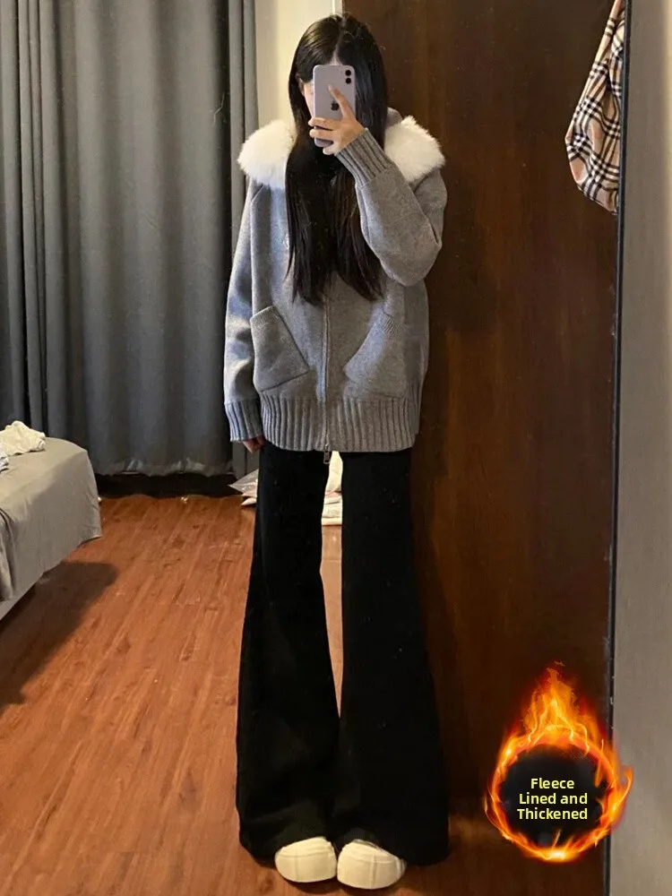 High Waist Flared Jeans Women's Fleece Lined Slimming Wide Leg Denim Pants Retro Style Cotton Stretch Bootcut Trousers
High Waist Flared Jeans Women's Fleece Lined Slimming Wide Leg Denim Pants Retro Style Cotton Stretch Bootcut Trousers